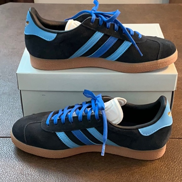 Adidas Wmn\'s Gazelle Black Blue IE9124 -Suede Sneakers Retro Originals Sz 6